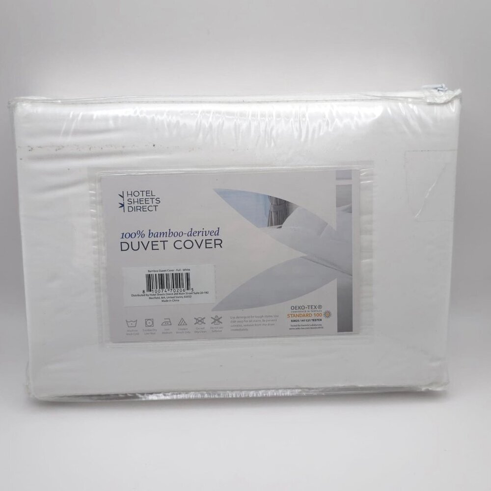 New HOTEL SHEETS DIRECT‎ 100% Bamboo Duvet Cover Set Full White OEKO-TEX